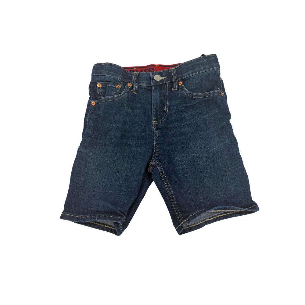 Levis 511 Slim Fit Denim Shorts Kids Size 8 Dark Wash Adjustable Waist